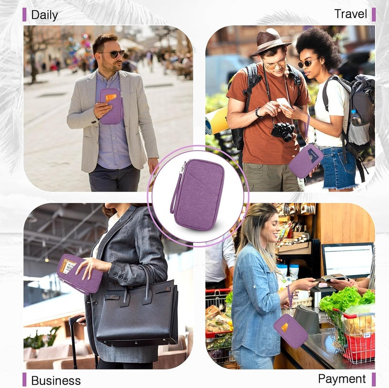 TOPBAG Passport Holder Family, Women Rfid Blocking Passport Wallet, Travel Essentials Premium Wallets, Waterproof Passport Holders Bag for Men Traveling, Travel Document Organizer Credit Cards Case - Image 5